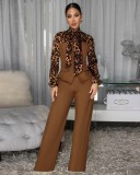 EVE Leopard Print Tie Up Jumpsuit OSM-4494