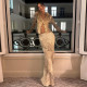 EVE Fur Neck Print Two Piece Skirts Set XEF-K25S84126