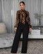 EVE Leopard Print Tie Up Jumpsuit OSM-4494