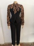 EVE Leopard Print Tie Up Jumpsuit OSM-4494