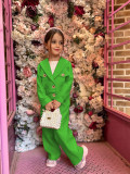 EVE Kids Girls Solid Blazer Two Piece Pants Set GYAY-8139