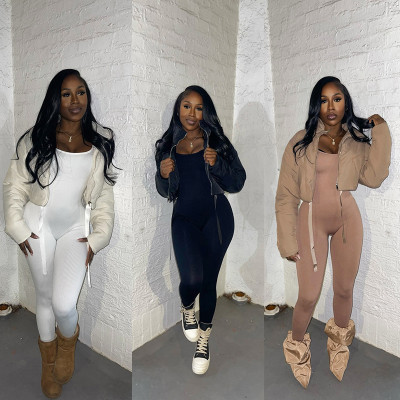 EVE Zipper Drawstring Cotton-padded Jacket MXBF-J25TP285