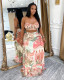 EVE Strapless Chiffon Print Long Skirt Two-Piece Set GTYZ-7587
