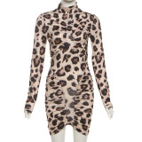 EVE Print Backless Ruched Mini Dress XEF-K25D83027