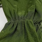 EVE Solid Color Wrap Chest Two Piece Skirt Set GTYZ-7584