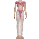 EVE Patchwork See Through Two Piece Skirts Set XEF-K25S84905