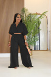 EVE Solid Color Half Sleeve Pant Suit GTYZ-7589
