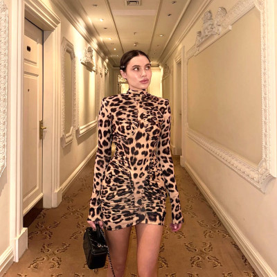 EVE Print Backless Ruched Mini Dress XEF-K25D83027