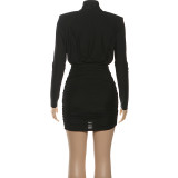 EVE Solid Color Mini Dress XEF-K23D83894