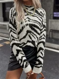 EVE Zebra-print Knit Sweater GZYF-1027