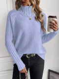 EVE Solid Color Long Sleeve Sweater GZYF-1091