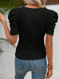 EVE O Neck Bubble Sleeve T Shirt GZYF-1021