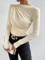 EVE Long Sleeve Ruched T Shirt GZYF-1007