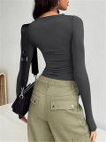 EVE Solid Color Short T Shirt GZYF-1090