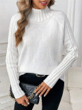 EVE Solid Color Long Sleeve Sweater GZYF-1091