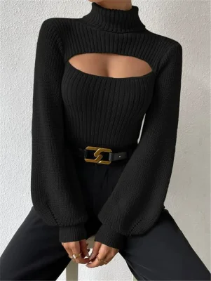 EVE Hollow Out Long Sleeve Sweater GZYF-1019