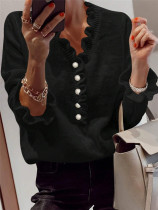 EVE Ruffles V Neck Knits Sweater GZYF-1067