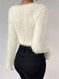 EVE Solid Color V Neck Sweater GZYF-1105