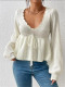 EVE Tie Up Ruffles Knits Sweater GZYF-1058
