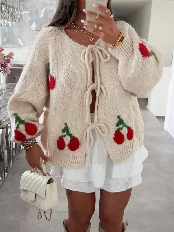 EVE Casual Cardigan Tie Up Sweater Coats GZYF-1151