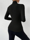 EVE Solid Color Cross Ruched T Shirts GZYF-1033
