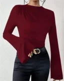 EVE Flare Sleeve Solid Color T Shirt GZYF-1170