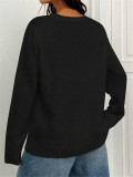 EVE O Neck Print Knits Sweater GZYF-1060