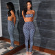 EVE Wrap Chest Print Two Piece Pants Set GZJQ-K25S84566
