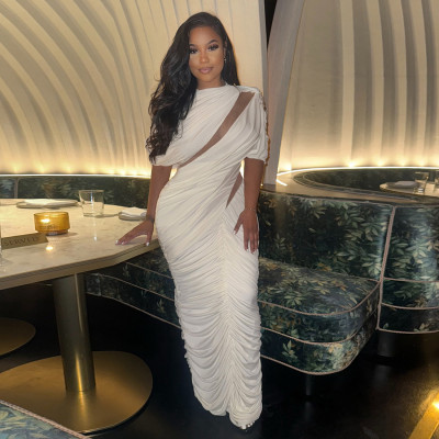 EVE Irregular Ruched Maxi Dress GZJQ-K25D84128