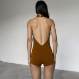 EVE Sleeveless Patchwork V Neck Romper GZJQ-K25Q83871