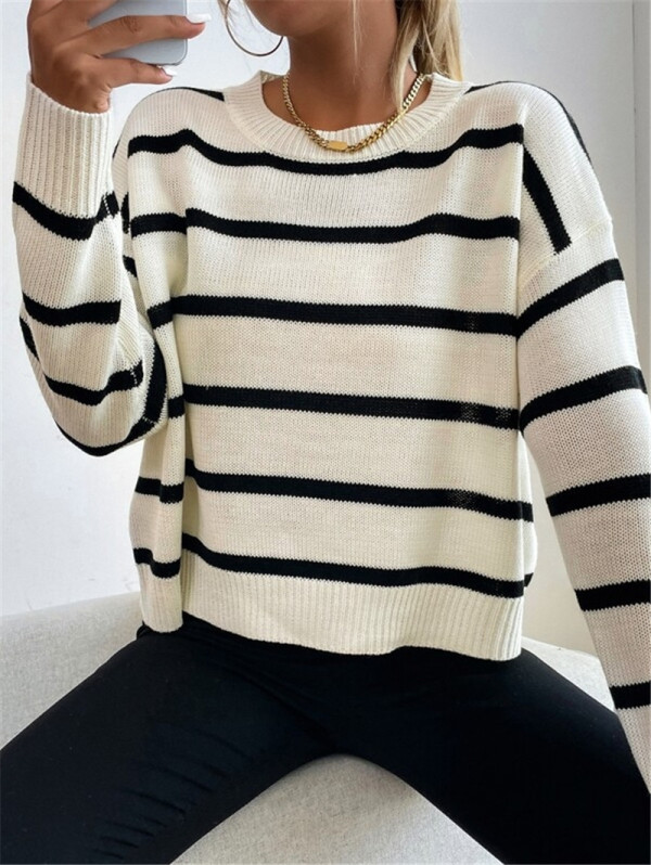 EVE Long Sleeve Stripe Sweater GZYF-1079