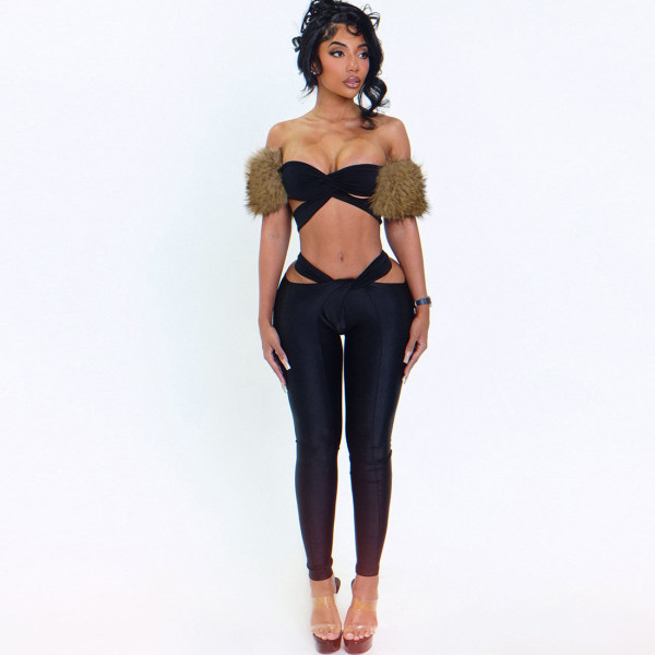 EVE Sexy Patchwork Two Piece Pants Set GZJQ-K25S84907