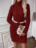 EVE Long Sleeve Knits Midi Dress GZYF-1099