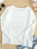 EVE Letter Print Loose Knits Tops GZYF-1188