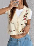 EVE Embroidered Knit Sweater Vest GZYF-1202