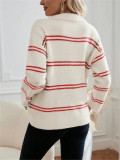 EVE V Neck Stripe Sweater GZYF-1006