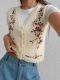 EVE Embroidered Knit Sweater Vest GZYF-1202