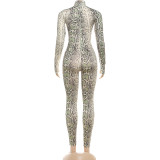 EVE Snake Print Hollow Out Jumpsuit GZJQ-K25Q84265