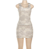 EVE Sequin Tank Top And Mini Skirt Set GSLF-K25S83093