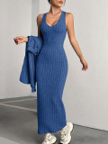EVE Loungewear Solid Color V Neck Skrit Suit YH-9028