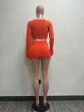 EVE Knits Tassel Long Sleeve Skirt Suit YMEF-58025