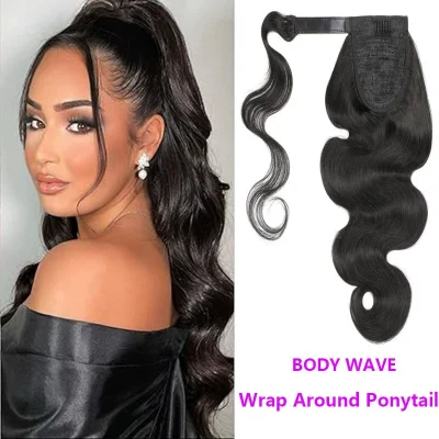 EVE Human Hair Wrap Around Ponytail Body Wave Wigs JKLS-84132