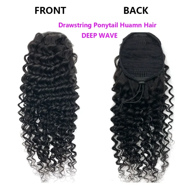 EVE Huamn Hair DEEP WAVE Drawstring Ponytail Wigs JKLS-44095