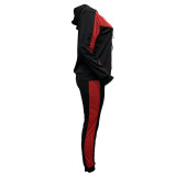 EVE Print Patchwork Hooded Pants Suit SHMF-6178