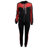 EVE Print Patchwork Hooded Pants Suit SHMF-6178