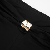 EVE Sexy Metal Decoration Long Sleeve Top Pants Suit GSBD-J25ST342