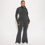 EVE Fashion Hooded Top And Flared Pants Two Piece Sets GSBD-Q25ST339