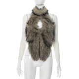 EVE Sexy Fur Halter Top GSBD-D25TP269