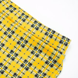 EVE Fashion Vintage Plaid Print Flared Pants GSBD-D25PT453