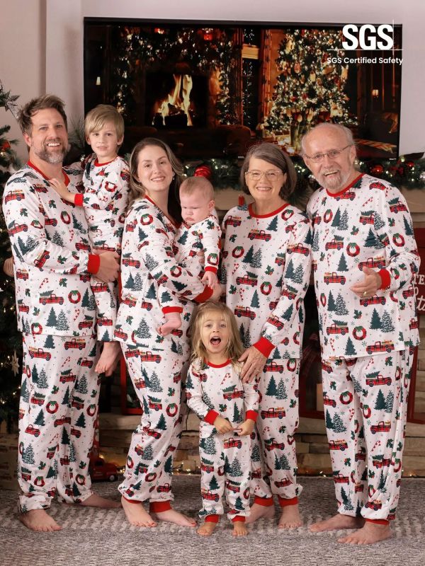 EVE Christmas Print Matching Family Long-Sleeve Pajama Set GSGS-0715